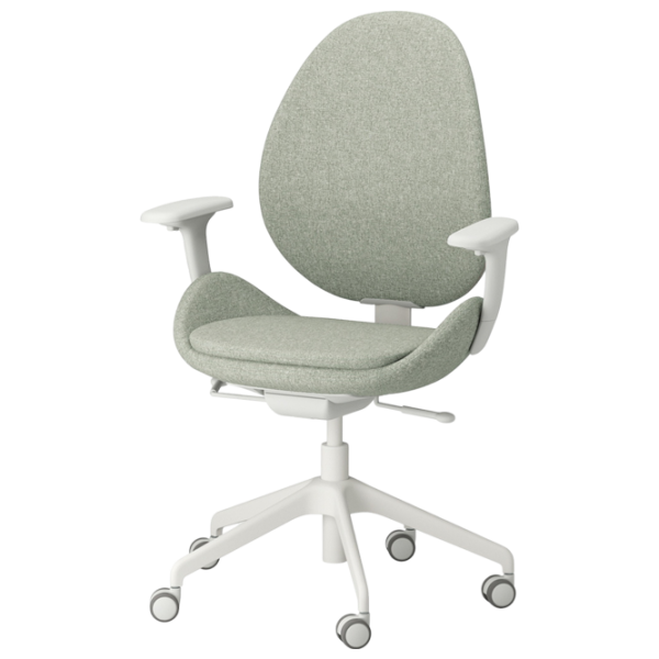 Fotoliu de birou Ikea Hattefjall/Gunnared Stofă/ Light green White photo 1
