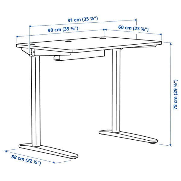 Masă de birou Ikea Relatera PAL/ White photo 2