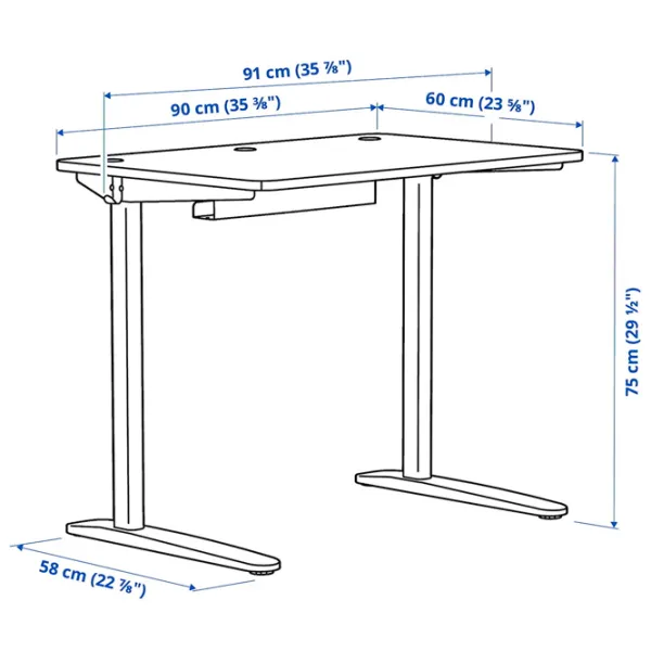 Офисный стол Ikea Relatera ДСП/ Белый photo 4