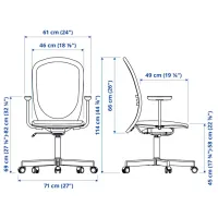 Fotoliu de birou Ikea Flintan Stofă/ Beige Gray photo 6