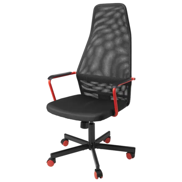 Fotoliu de birou Ikea Huvudspelare Stofă/ Black Red photo 1