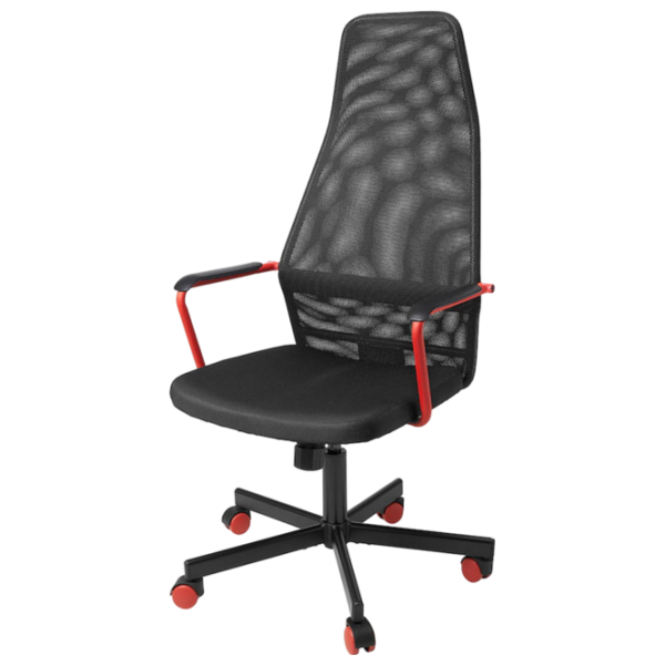 Fotoliu de birou Ikea Huvudspelare Stofă/ Black Red photo 1