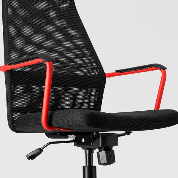 Fotoliu de birou Ikea Huvudspelare Stofă/ Black Red photo 2