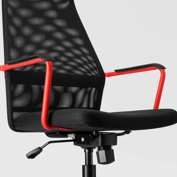 Fotoliu de birou Ikea Huvudspelare Stofă/ Black Red photo 2