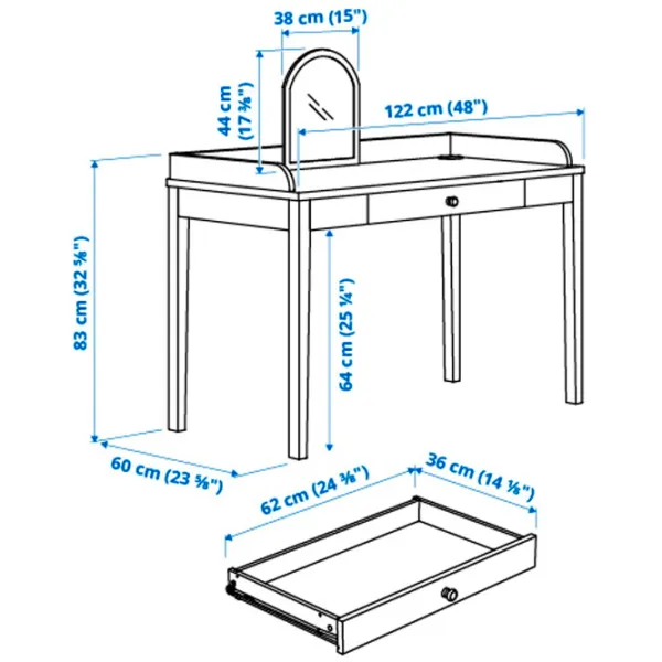Masă de birou Ikea Smyga PAL/ Gray photo 3
