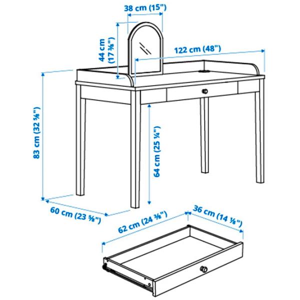 Masă de birou Ikea Smyga PAL/ Gray photo 3