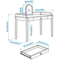Офисный стол Ikea Smyga ДСП/ Серый photo 3