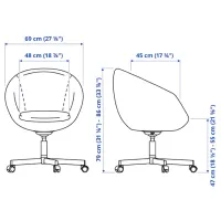 Офисное кресло Ikea Skruvsta/Vissle Ткань/ Серый Черный photo 7