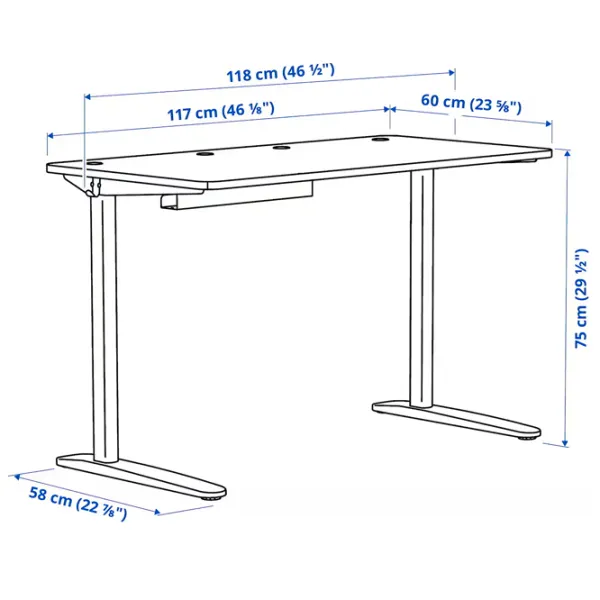 Masă de birou Ikea Relatera PAL/ White photo 6