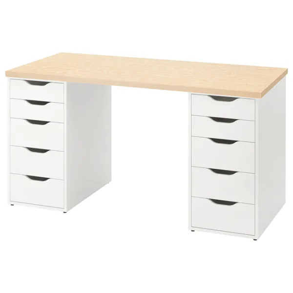 Офисный стол Ikea Mittcirkel/Alex ДСП/ Белый photo 1 Офисный стол Ikea Mittcirkel/Alex ДСП/ Белый photo 1