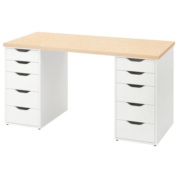 Офисный стол Ikea Mittcirkel/Alex ДСП/ Белый photo 1 Офисный стол Ikea Mittcirkel/Alex ДСП/ Белый photo 1