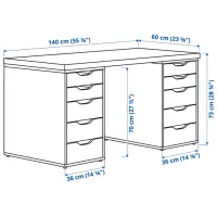 Офисный стол Ikea Mittcirkel/Alex ДСП/ Белый photo 5