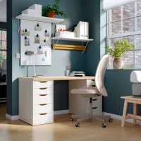 Офисный стол Ikea Mittcirkel/Alex ДСП/ Белый photo 6