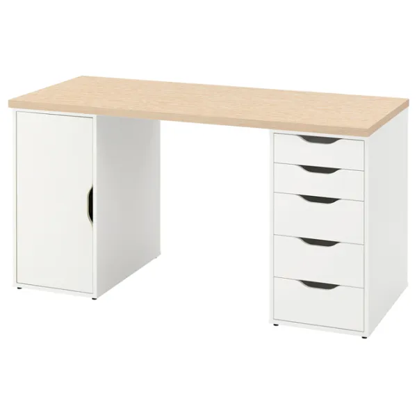 Masă de birou Ikea Mittcirkel/Alex PAL/ White photo 1