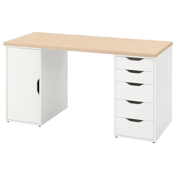 Masă de birou Ikea Mittcirkel/Alex PAL/ White photo 1