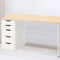 Masă de birou Ikea Mittcirkel/Alex PAL/ White photo 2