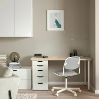 Masă de birou Ikea Mittcirkel/Alex PAL/ White photo 6