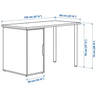Офисный стол Ikea Mittcirkel/Alex ДСП/ Белый photo 3