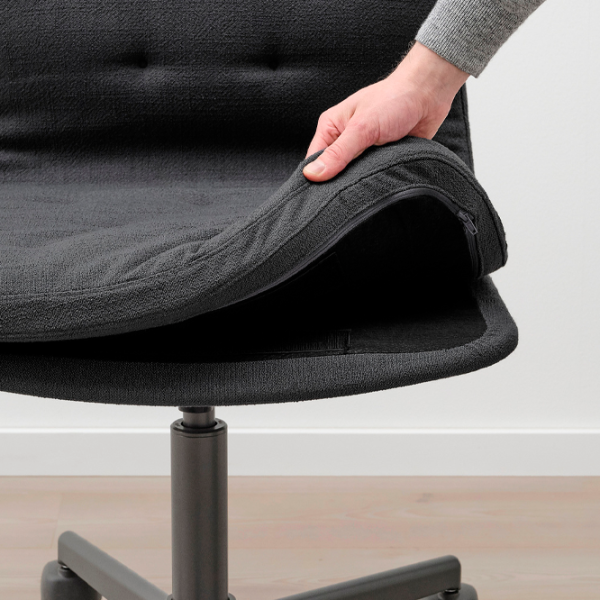 Fotoliu de birou Ikea Mullfjallet/Naggen Stofă/ Dark Gray Black photo 5