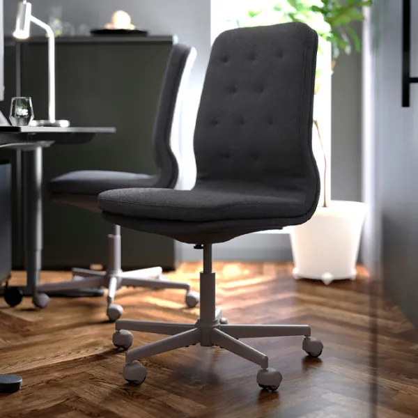 Fotoliu de birou Ikea Mullfjallet/Naggen Stofă/ Dark Gray Black photo 7