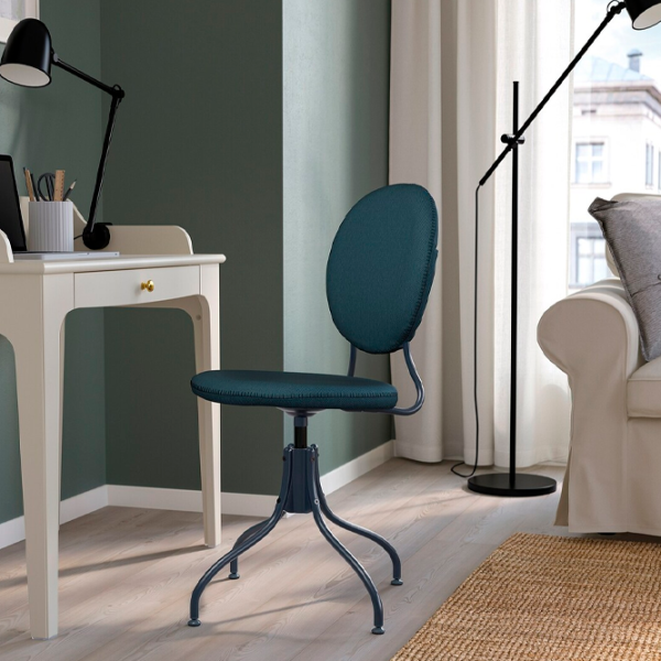 Fotoliu de birou Ikea Bjorkberget Stofă/ Blue Black photo 4