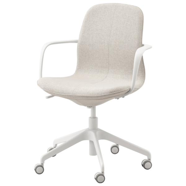 Офисное кресло Ikea Langfjall Полиэстер/ Бежевый White photo 1