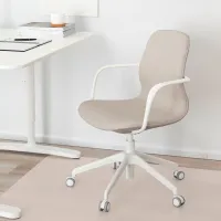 Fotoliu de birou Ikea Langfjall Poliester/ Beige White photo 2