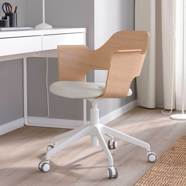 Fotoliu de birou Ikea Fjallberget/Gunnared Stofă/ Beige White photo 2