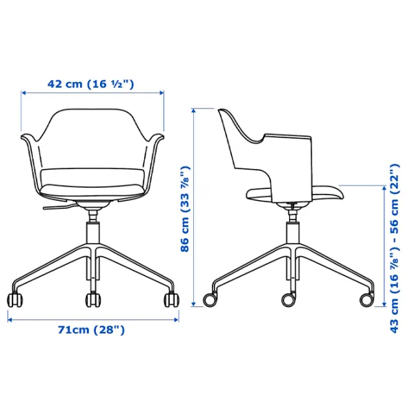 Fotoliu de birou Ikea Fjallberget/Gunnared Stofă/ Beige White photo 6