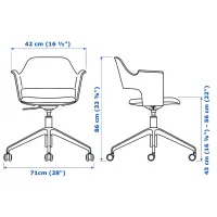 Fotoliu de birou Ikea Fjallberget/Gunnared Stofă/ Beige White photo 6