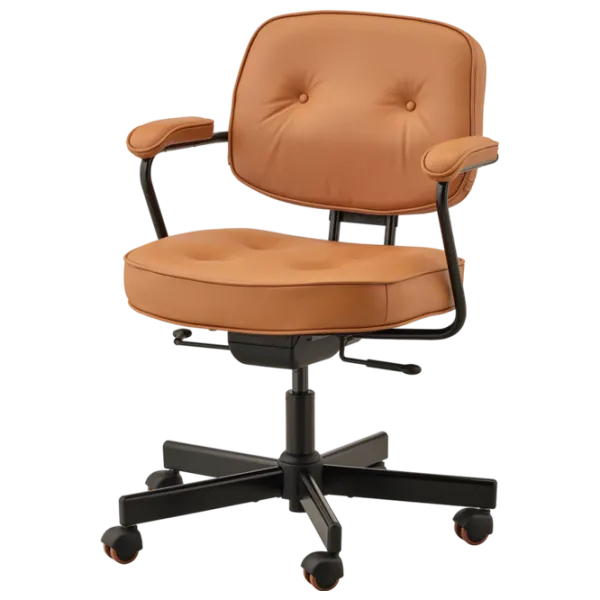 Fotoliu de birou Ikea Alefjall/Grann Piele artificială/ Orange Black photo 1