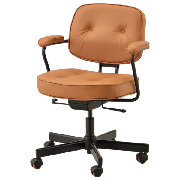 Fotoliu de birou Ikea Alefjall/Grann Piele artificială/ Orange Black photo 1