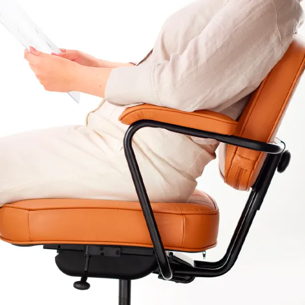 Fotoliu de birou Ikea Alefjall/Grann Piele artificială/ Orange Black photo 4