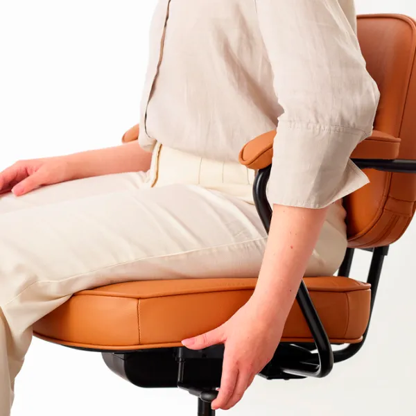 Fotoliu de birou Ikea Alefjall/Grann Piele artificială/ Orange Black photo 5