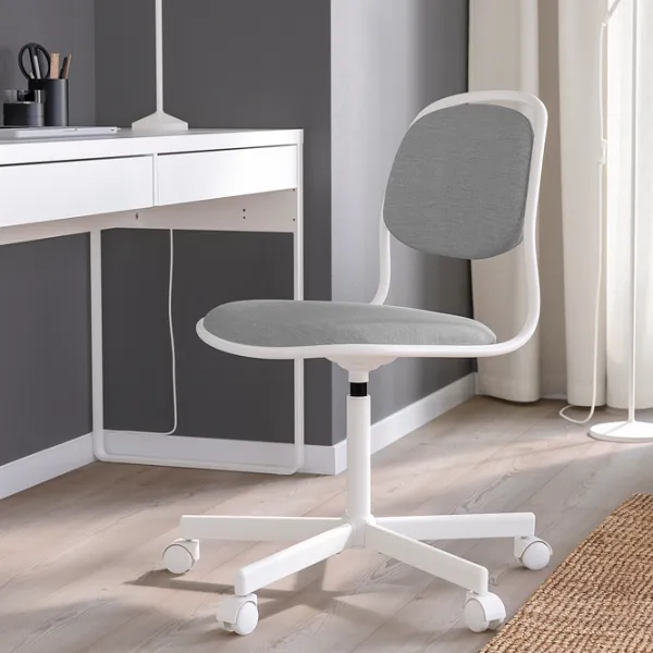 Fotoliu de birou Ikea Orfjall/Vissle Stofă/ Gray White photo 6