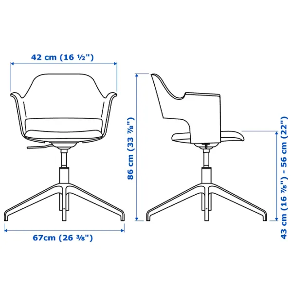 Fotoliu de birou Ikea Fjallberget/Gunnared Stofă/ Beige White photo 2