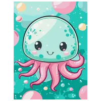 Pictură pe numere BrushMe Mеduză veselă KBS0155 40 x 30 cm / Verticală