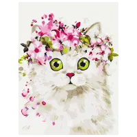 Pictură pe numere BrushMe Pisică uimită RBS51840 40 x 30 cm / Verticală