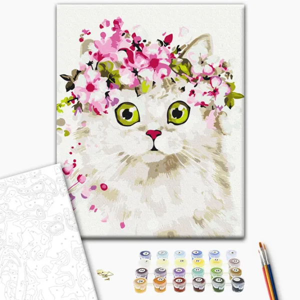 Pictură pe numere BrushMe Pisică uimită RBS51840 40 x 30 cm / Verticală photo 2