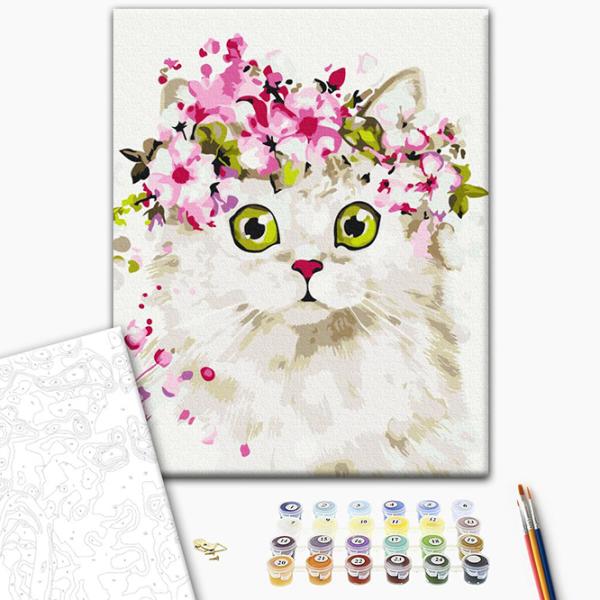 Pictură pe numere BrushMe Pisică uimită RBS51840 40 x 30 cm / Verticală photo 2