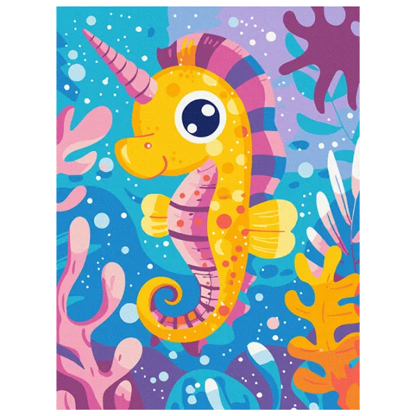 Pictură pe numere BrushMe Unicornul de mare KBS0156 40 x 30 cm / Verticală photo 1