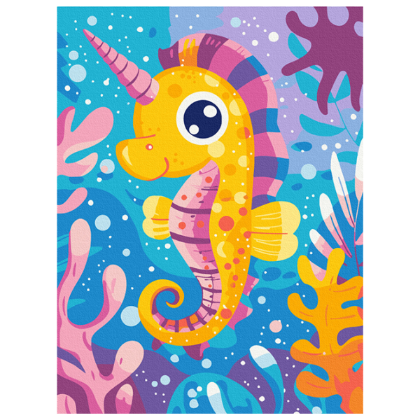 Pictură pe numere BrushMe Unicornul de mare KBS0156 40 x 30 cm / Verticală photo 1