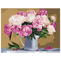 Pictură pe numere BrushMe Bujori RBS29775 40 x 30 cm / Orizontală