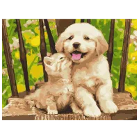 Pictură pe numere BrushMe Mici prieteni RBS39280 40 x 30 cm / Orizontală