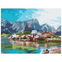 Картина по номерам BrushMe Поселок в горах RBS52740 40 x 30 cm / Горизонтальная