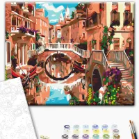 Pictură pe numere BrushMe Pod peste canal RBS23161 40 x 30 cm / Orizontală photo 2
