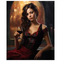 Картина по номерам Art Gallery Роковая брюнетка GX46405 50 x 40 см / Вертикальная