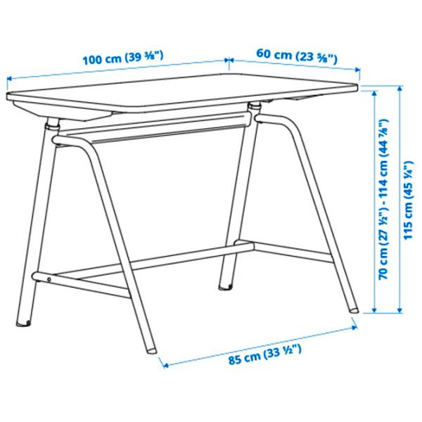 Masă de birou Ikea Gladhojden PAL/ Gray photo 5