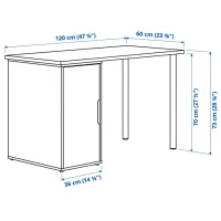 Masă de birou Ikea Lagkapten/Alex PAL/ Brown photo 6
