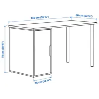 Офисный стол Ikea Malskytt/Alex ДСП/ Белый photo 6